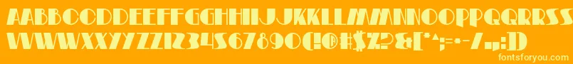 RiemannTheatre Font – Yellow Fonts on Orange Background