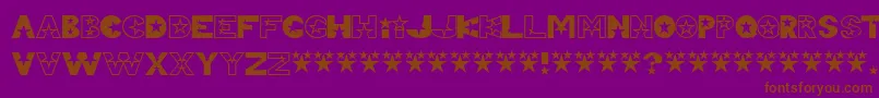 Teles-fontti – ruskeat fontit violetilla taustalla