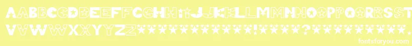Teles Font – White Fonts on Yellow Background