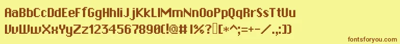 Rpgsystem Font – Brown Fonts on Yellow Background