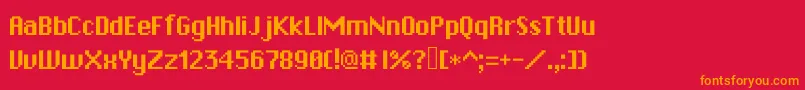 フォントRpgsystem – 赤い背景にオレンジの文字