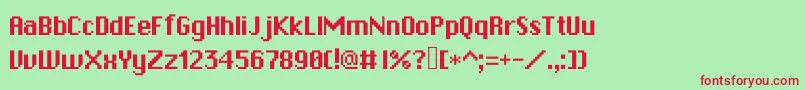 Rpgsystem Font – Red Fonts on Green Background