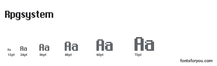 Размеры шрифта Rpgsystem