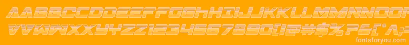 Transamericachromeital-Schriftart – Rosa Schriften auf orangefarbenem Hintergrund