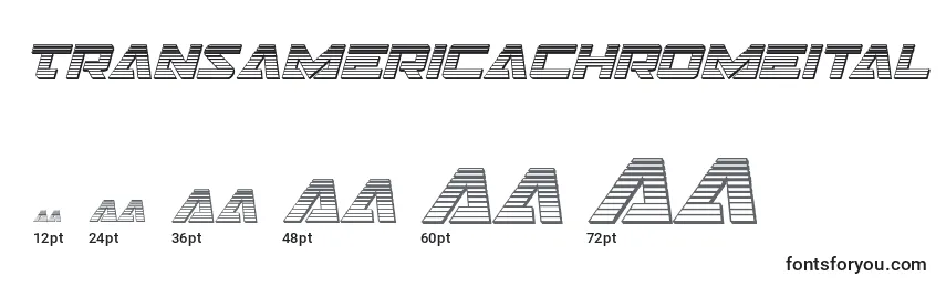Размеры шрифта Transamericachromeital