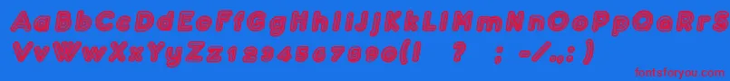 ConfarreatioItalic-Schriftart – Rote Schriften auf blauem Hintergrund