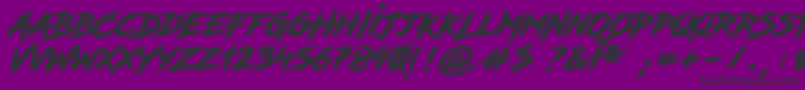 RoadRage-Schriftart – Schwarze Schriften auf violettem Hintergrund