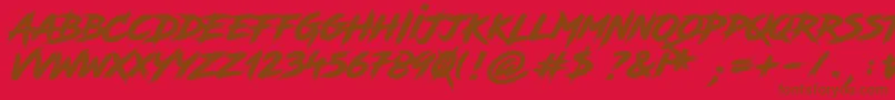 RoadRage Font – Brown Fonts on Red Background