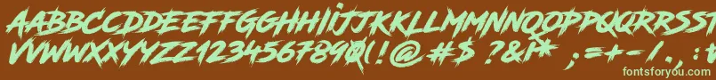 RoadRage Font – Green Fonts on Brown Background