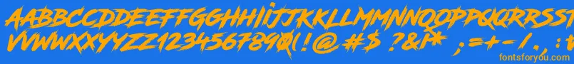 RoadRage Font – Orange Fonts on Blue Background