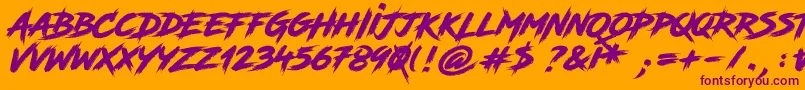 RoadRage-fontti – violetit fontit oranssilla taustalla