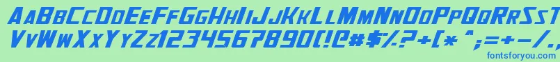 GenerationTwoNormal Font – Blue Fonts on Green Background