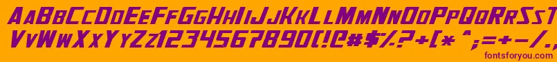 GenerationTwoNormal Font – Purple Fonts on Orange Background