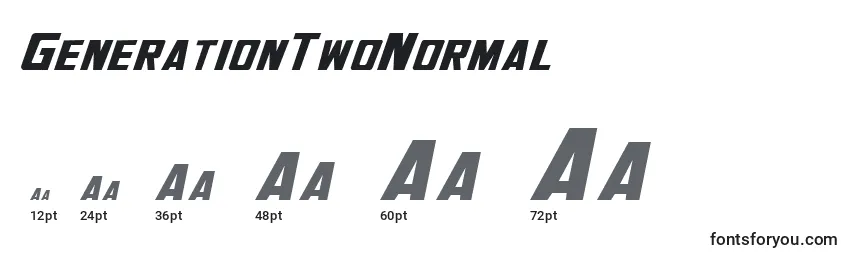 Размеры шрифта GenerationTwoNormal