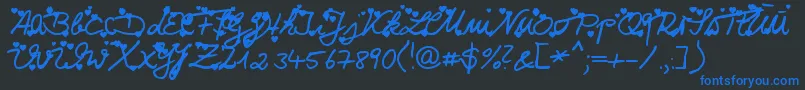 Iloveyou Font – Blue Fonts on Black Background