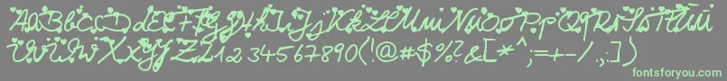 More about Iloveyou Font Iloveyou Font – Green Fonts on Gray Background