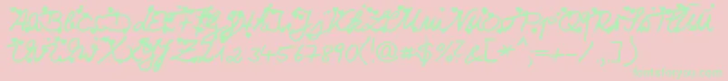 Iloveyou Font – Green Fonts on Pink Background