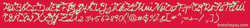 Iloveyou Font – Green Fonts on Red Background