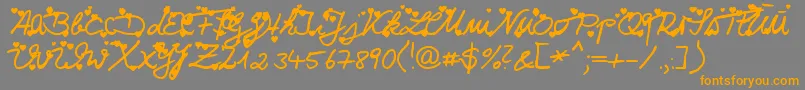 Iloveyou Font – Orange Fonts on Gray Background