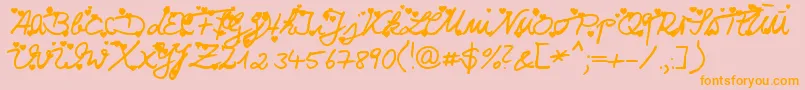 Iloveyou Font – Orange Fonts on Pink Background