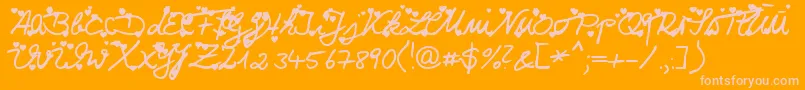 Iloveyou Font – Pink Fonts on Orange Background