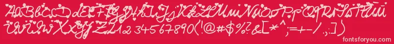 フォントIloveyou – 赤い背景にピンクのフォント