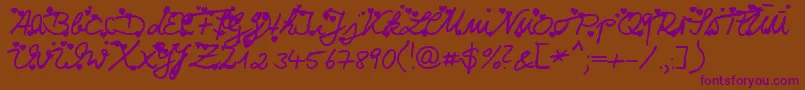 Iloveyou Font – Purple Fonts on Brown Background