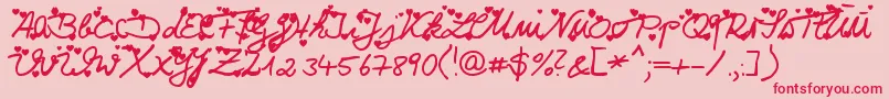 Iloveyou Font – Red Fonts on Pink Background