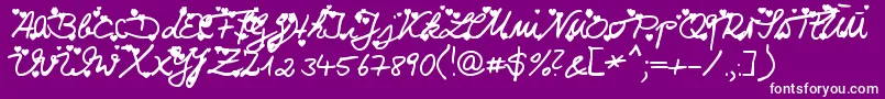 Iloveyou Font – White Fonts on Purple Background