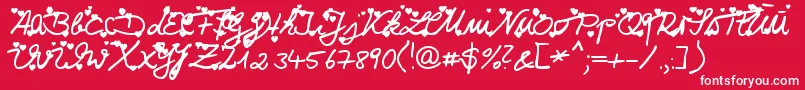 Iloveyou Font – White Fonts on Red Background