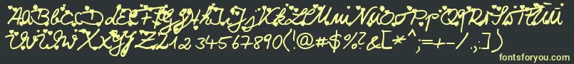 フォントIloveyou – 黒い背景に黄色の文字