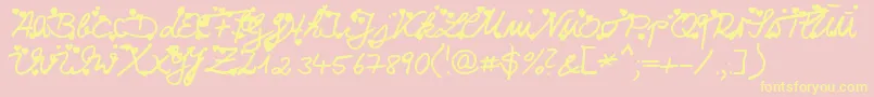 Iloveyou Font – Yellow Fonts on Pink Background