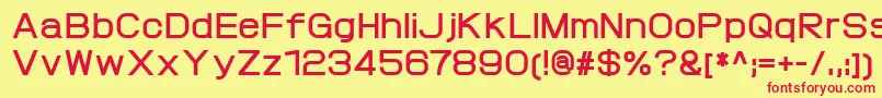 ProtofetBold-fontti – punaiset fontit keltaisella taustalla