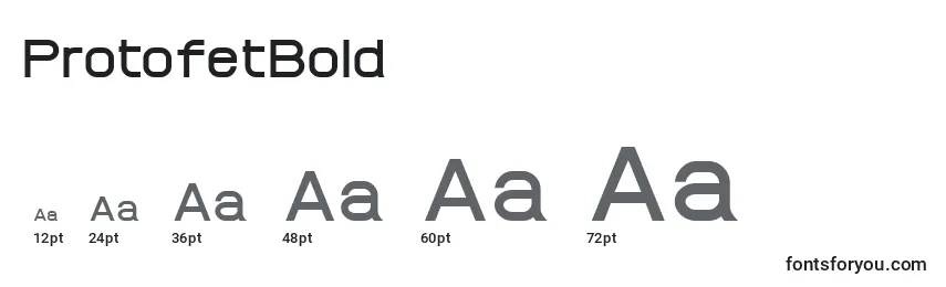 Размеры шрифта ProtofetBold