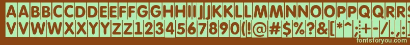 AFuturaroundtitulcm-fontti – vihreät fontit ruskealla taustalla