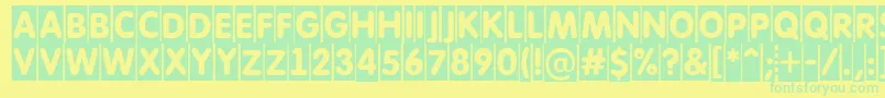 AFuturaroundtitulcm-Schriftart – Grüne Schriften auf gelbem Hintergrund