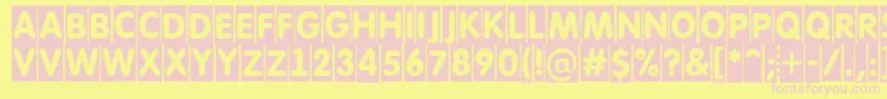 AFuturaroundtitulcm-fontti – vaaleanpunaiset fontit keltaisella taustalla