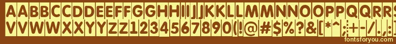 AFuturaroundtitulcm-fontti – keltaiset fontit ruskealla taustalla