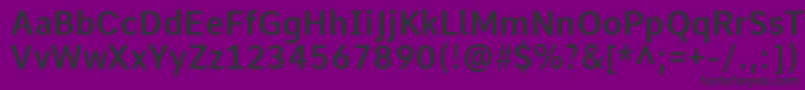 フォントCommeSemibold – 紫の背景に黒い文字