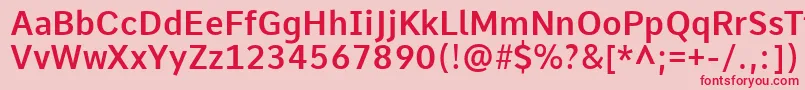 フォントCommeSemibold – ピンクの背景に赤い文字