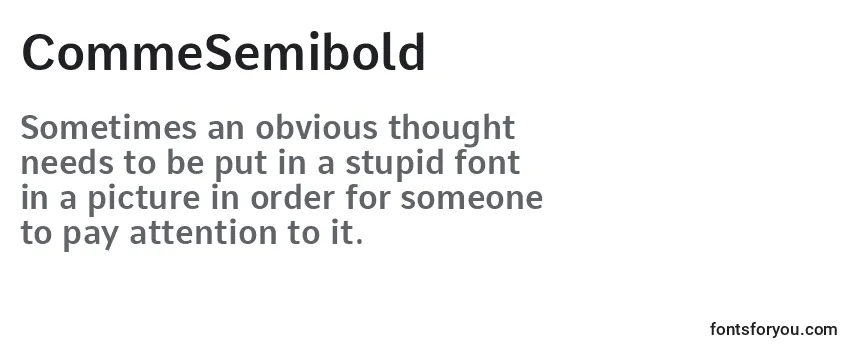 Review of the CommeSemibold Font