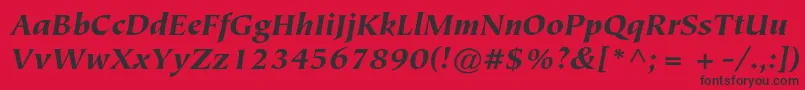 Fonte TiepolostdBlackitalic – fontes pretas em um fundo vermelho