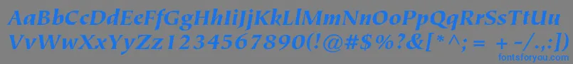 Шрифт TiepolostdBlackitalic – синие шрифты на сером фоне