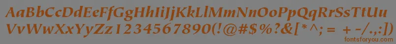 TiepolostdBlackitalic Font – Brown Fonts on Gray Background