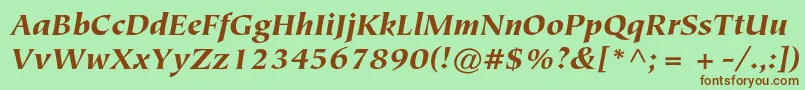 TiepolostdBlackitalic Font – Brown Fonts on Green Background