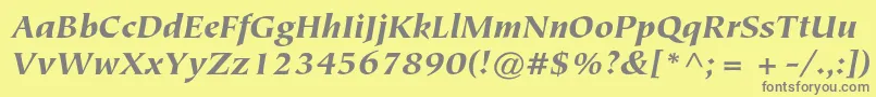 Шрифт TiepolostdBlackitalic – серые шрифты на жёлтом фоне