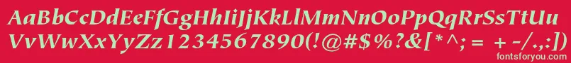 TiepolostdBlackitalic Font – Green Fonts on Red Background