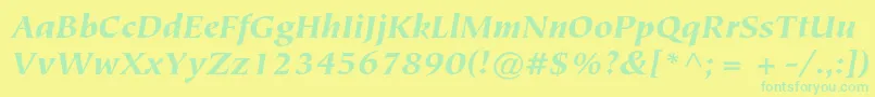 TiepolostdBlackitalic Font – Green Fonts on Yellow Background