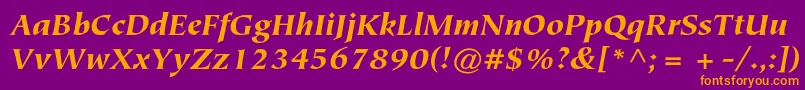 Police TiepolostdBlackitalic – polices orange sur fond violet