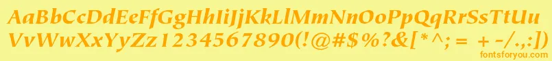 TiepolostdBlackitalic Font – Orange Fonts on Yellow Background